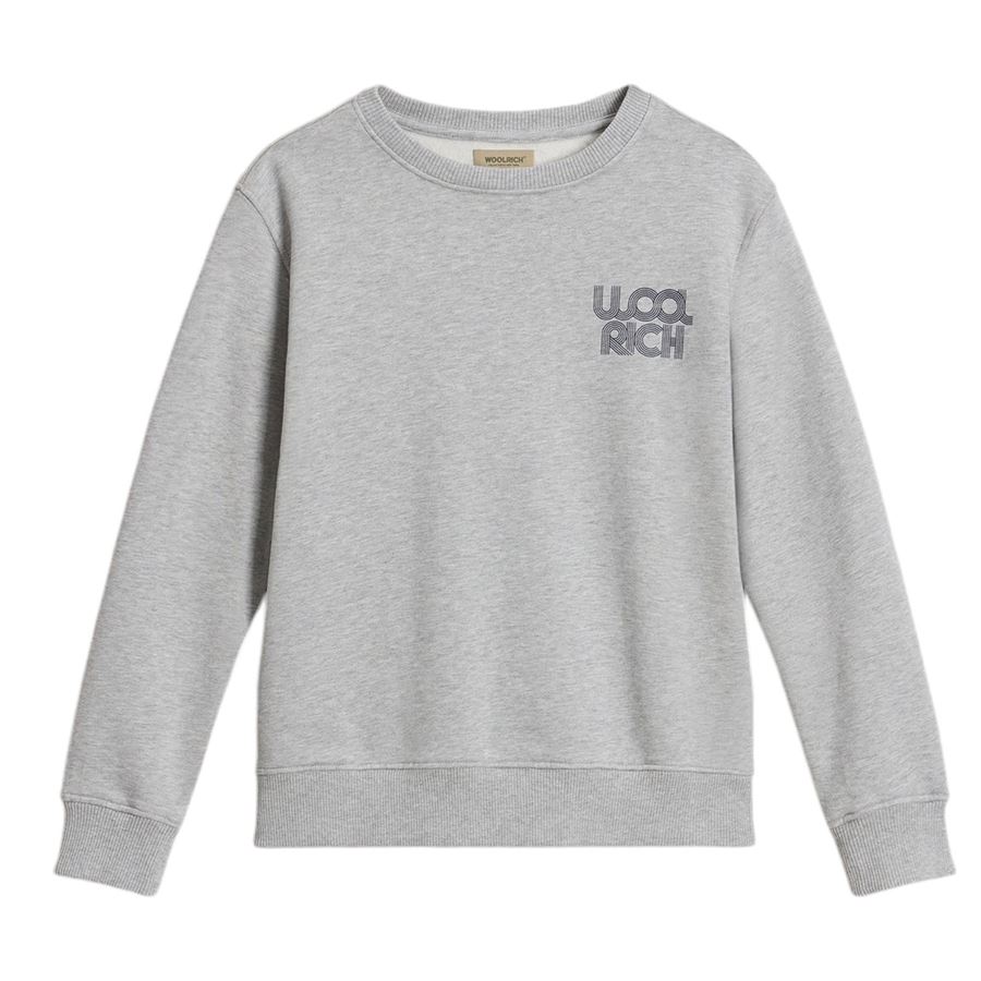 Felpa girocollo da bambino in puro cotone con logo Woolrich | CFWKSW0197185